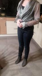 BLOUSE  organza grijs doorschijnend, Verzenden, Zo goed als nieuw, Maat 42/44 (L), Grijs