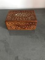 houten kistje/juwelenkist/ingelegd parelmoer/been uit india, Ophalen of Verzenden