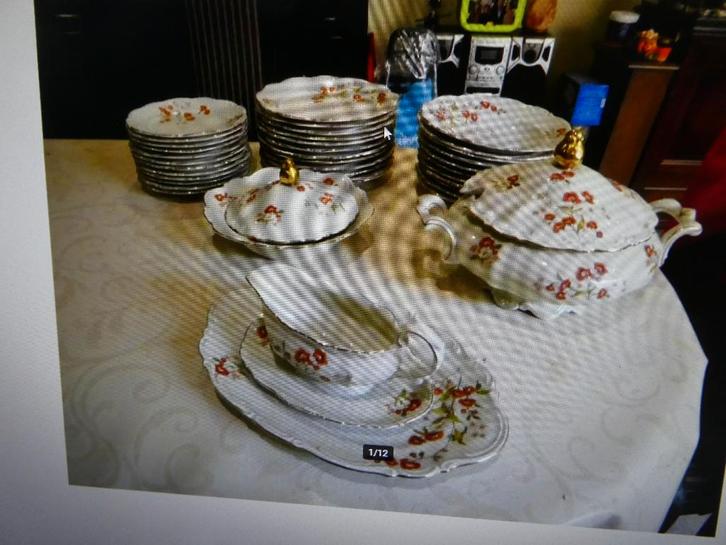 antiek eetservies mitteriech pocelein., Antiek en Kunst, Antiek | Servies compleet, Ophalen