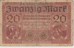 20 Mark Darlehnskassenschein 1918, Postzegels en Munten, Los biljet, Duitsland, Ophalen of Verzenden