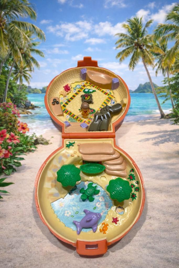 Vintage Polly Pocket Tammy’s Palm Tree Island – Complete Set, Verzamelen, Speelgoed, Gebruikt, Ophalen of Verzenden