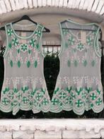 Doorschijnende ibiza top met parels groen S/M, Kleding | Dames, Whoa, Verzenden, Nieuw, Groen