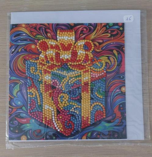 Vierkante wenskaart met strass steentjes (16), Diversen, Wenskaarten, Nieuw, Ophalen of Verzenden