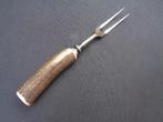 Gebraad / vlees vork met hoorn handvat , L = 25,5 cm., Ophalen of Verzenden, Zo goed als nieuw, Inox of Chroom, Los bestek