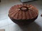 manne ovale avec couvercle en osier, Enlèvement, Comme neuf, Ovale, Osier