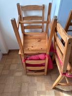 Ikea wooden chair with red foam cushions x4, Utilisé