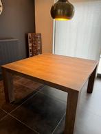 Vierkante houten eettafel, Huis en Inrichting, Tafels | Eettafels, Ophalen, Gebruikt, Vierkant, Vijf personen of meer