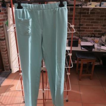 Broek mintgroen elast. band Nathalie Vleeschouwer mt L, Enlèvement ou Envoi, Comme neuf, Taille 42/44 (L), Nathalie Vleeschouwer