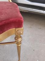 Chaise en laiton avec du velours, Antiquités & Art, Enlèvement ou Envoi