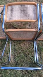 4 vintage stoelen in beuken en riet, Italië., Huis en Inrichting, Stoelen, Ophalen, B32 Marcel Breuer), Gebruikt, Overige kleuren
