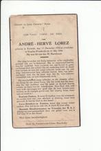 40-45: André LOREZ , Kortrijk , luchtaanval Frankrijk 1944, Bidprentje, Ophalen of Verzenden