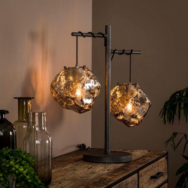 Design Lamp (60x50cm), Huis en Inrichting, Lampen | Tafellampen, Zo goed als nieuw, 50 tot 75 cm, Glas, Metaal, Ophalen