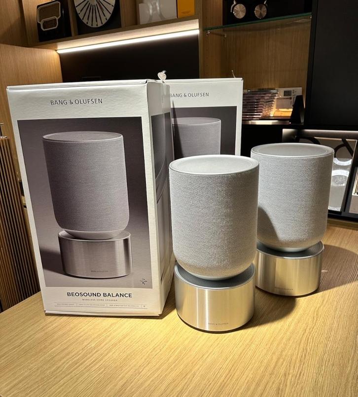 2x Bang & Olufsen Beosound Balance Alu GVA EX DEMO B&O, Audio, Tv en Foto, Luidsprekerboxen, Zo goed als nieuw, Front, Rear of Stereo speakers