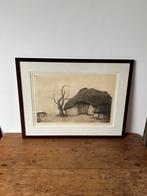 Dirk Baksteen De Oude Schuur 30/75 (50x31cm), Antiek en Kunst, Kunst | Etsen en Gravures, Ophalen of Verzenden