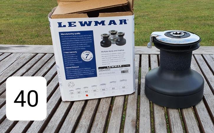 2x LEWMAR lieren 40ST (zelftailing) evo alloy zwart, Watersport en Boten, Kajuitzeilboten en Zeiljachten, Nieuw, Tourjacht of Cruiser