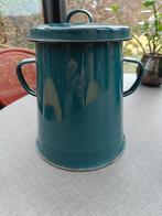 Oude geëmailleerde ijzeren voorraadpot. Hoogte: 19 cm., Antiek en Kunst, Ophalen of Verzenden