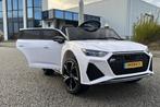 Audi RS6 12v wit Afstandsbediening / Bleutooth / Leder / RU, Kinderen en Baby's, Speelgoed | Buiten | Voertuigen en Loopfietsen