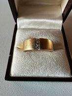 Gouden Ring met diamant, Comme neuf, Avec pierre précieuse, Or, Femme