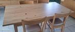 Table en pin + 4 chaises, Maison & Meubles, Rectangulaire, 50 à 100 cm, Enlèvement, 150 à 200 cm