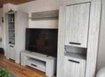 Immobilier salon colonne meuble tv gris bois étagère, Maison & Meubles, Armoires | Mobilier de télévision, Comme neuf, 25 à 50 cm