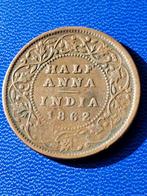 1862 British India 1/2 anna in brons Victoria, Verzenden, Zuid-Azië, Losse munt