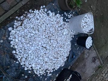 Witte kiezels tuin of bloembakken, Tuin en Terras, Ophalen, Gebruikt, Wit, Kei