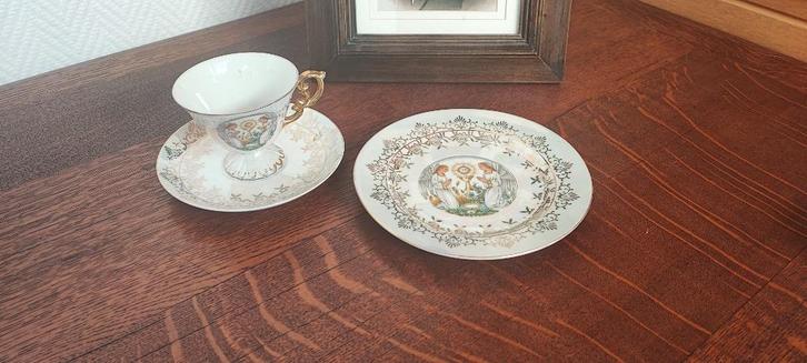 Communiesetje porselein in parelmoer vermoedelijk Bavaria, Antiek en Kunst, Antiek | Porselein, Ophalen of Verzenden