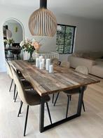 Massieve houten eettafel uit Olm, Ophalen, 100 tot 150 cm, 200 cm of meer, Zo goed als nieuw