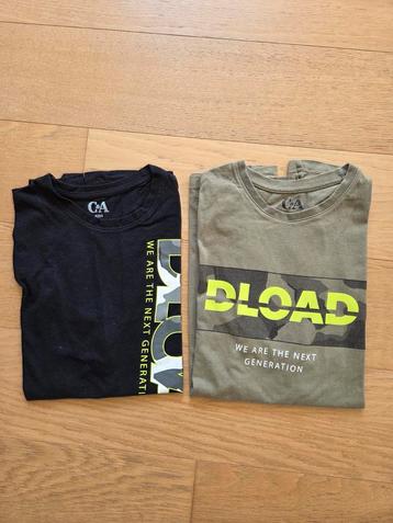 2x t-shirt korte mouw maat 158/164 beschikbaar voor biedingen
