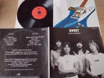 LP: SWEET: LEVEL HEADED (klaphoes+insert 1978)