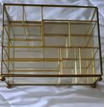 Vintage messing en glas & spiegel vitrine, Huis en Inrichting, Kasten | Vitrinekasten, Ophalen, Minder dan 50 cm, Zo goed als nieuw