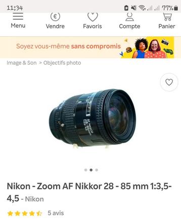 Objectif nikon  disponible aux enchères