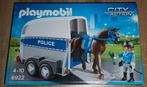 Playmobil 6922 Policière avec cheval et remorque, Ophalen of Verzenden, Zo goed als nieuw, Complete set