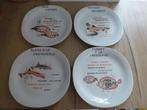 4 platte visborden „Porcelaine des Tuileries” met, Ophalen of Verzenden