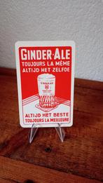 Brasserie bière ancienne carte à jouer Ginder-Ale #1, Collections, Marques de bière, Panneau, Plaque ou Plaquette publicitaire