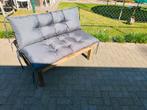 Tuinbank zitbank lounge zithoek geïmpregneerd hout kussens, Ophalen, Zo goed als nieuw, Hout