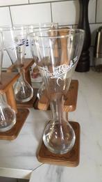 4 Kwak Glazen met houten houder.., Verzamelen, Glas en Drinkglazen, Ophalen of Verzenden, Zo goed als nieuw