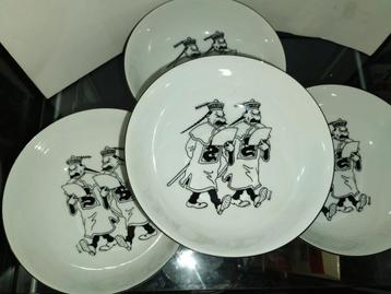 kuifje axis paris 1994 : 4 diepe bordjes 16,5 cm. beschikbaar voor biedingen