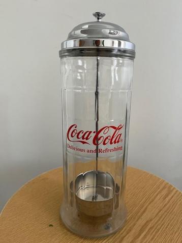 Coca-Cola glazen rietjes pot - straw dispenser, Enlèvement, Maison et Meubles