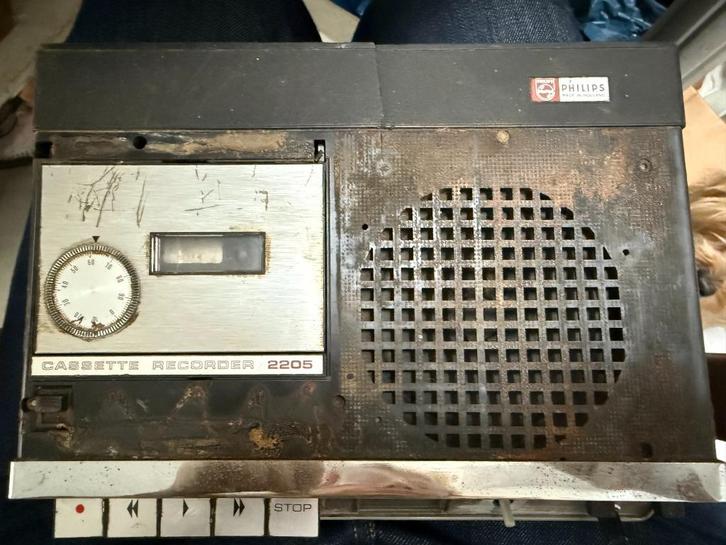 Philips cassetterecorder N2205 Vintage, niet getest, Antiek en Kunst, Curiosa en Brocante, Ophalen