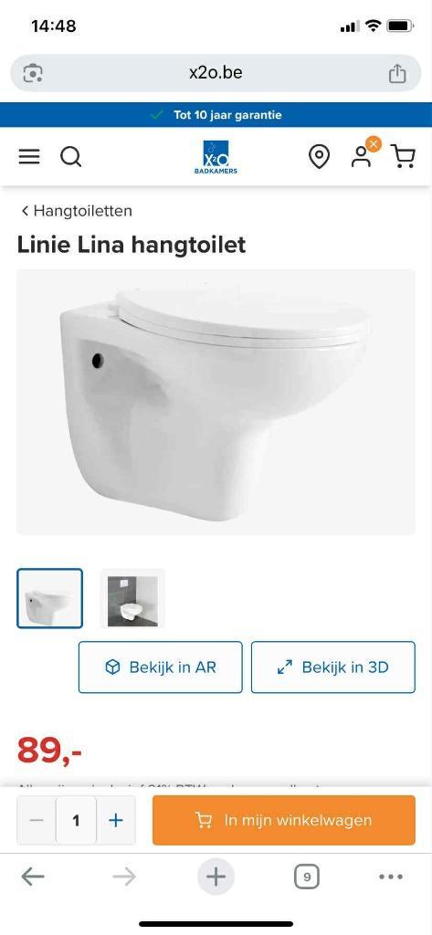 Hangtoilet wit Linie Lina, Doe-het-zelf en Bouw, Sanitair, Nieuw, Toilet, Ophalen