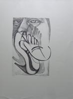 CYR FRIMOUT / HOGE HAKKEN / ZW-W LITHO / 76x56cm / SIG, Antiek en Kunst, Ophalen of Verzenden