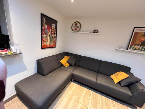 Grijze stoffen hoekzetel, Huis en Inrichting, Zetels | Complete zithoeken, Ophalen