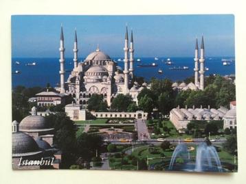 Postkaart Turkije Istanbul Sultanahmet moskee