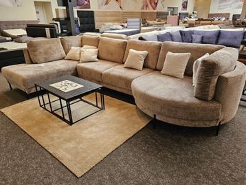 YH Quin Hoeksalon NIEUW in taupe stof +Gratis Levering beschikbaar voor biedingen
