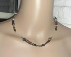Ketting zoetwaterparel , pyriet , rookkwartz , obsidiaan en, Handtassen en Accessoires, Kettingen, Verzenden, Nieuw, Steen of Mineraal