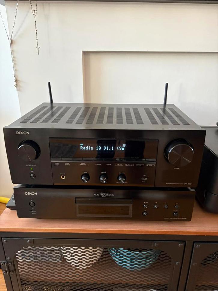 Denon Receiver Dra800H compleet doos boekje afstbediening., Audio, Tv en Foto, Versterkers en Ontvangers, Zo goed als nieuw, Denon