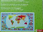 Wereldpuzzel met vlaggen 150 puzzelstukken en 152 vlaggen, Ophalen of Verzenden