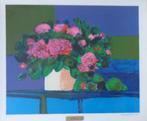 ALAIN BACH / BLOEMENPRACHT / KLEURLITHO / 72x84cm / KADER, Ophalen