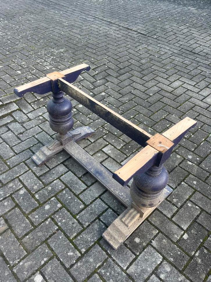 Pieds de table / piètement en bois massif – style ancien, Doe-het-zelf en Bouw, Werkbanken, Zo goed als nieuw, Ophalen